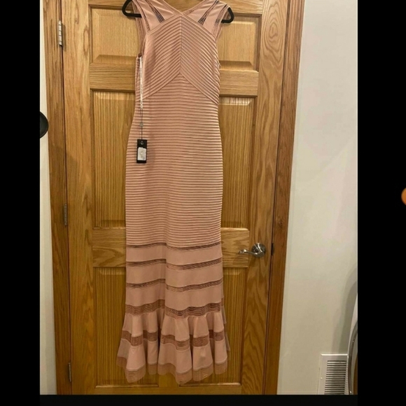 Tadashi Shoji  Pintuck Ruffled Illusion Tank Dress - Picture 4 of 16